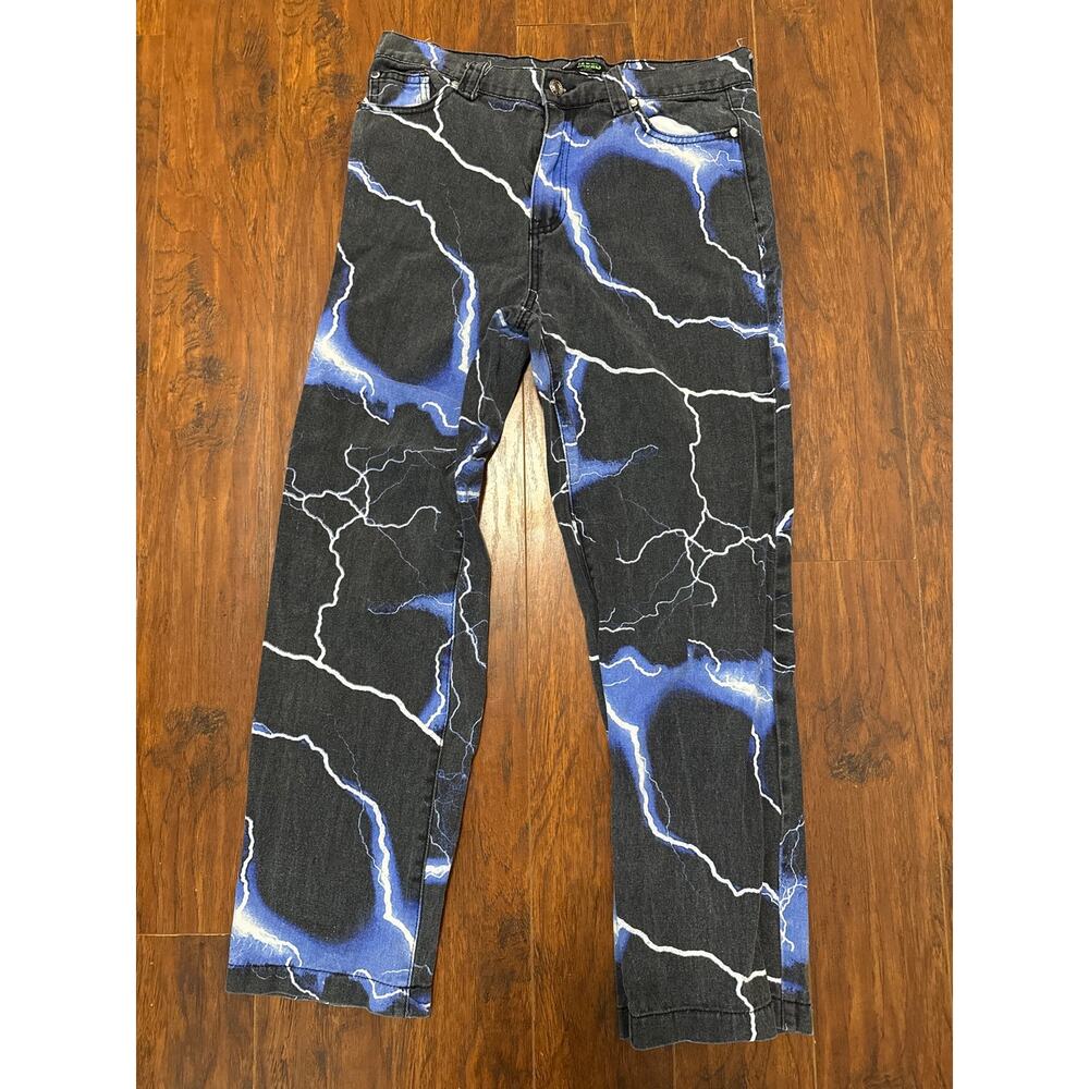 Jaded London Jeans Mens Size 30 Black Lightning Loose Skate Fit Denim